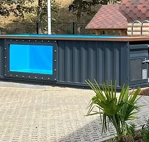 Piscine Conteneur Prête à l'Emploi de 6,2 mx 2,5 m avec Fenêtre de Piscine