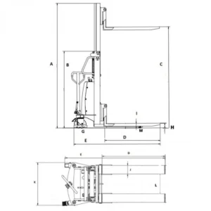 Gerbeur semi-électrique 3500mm 1500 Kg – Image 2