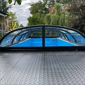 Piscine Conteneur 12,2mx 2,8m Prête à l'Emploi avec Toit, Pack Premium