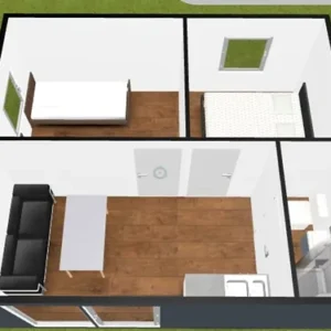 Conteneur mobile – Tiny House avec deux chambres (32 m²) – Image 15