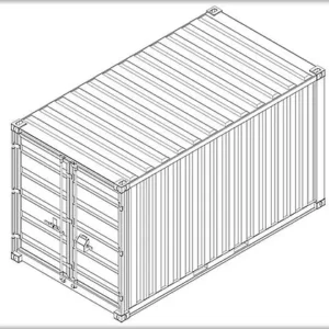 Conteneur 15 pied avec installation électrique,grilles d’aération et verrou clef – Image 11