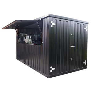 Container Bar pliable 4 × 2 mètres noir RAL 9005 – Image 2